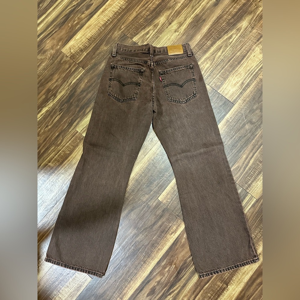 Levi's Premium Chroma Acid Chicory Coffee Brown Baggy Bootcut Jeans 26x31 - Picture 2 of 7